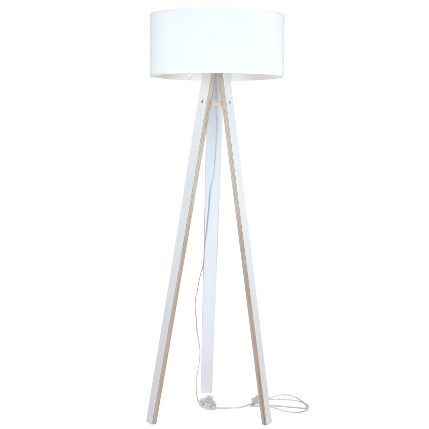 Bílá stojací lampa RAGABA WANDA 140 cm s bílou podnoží