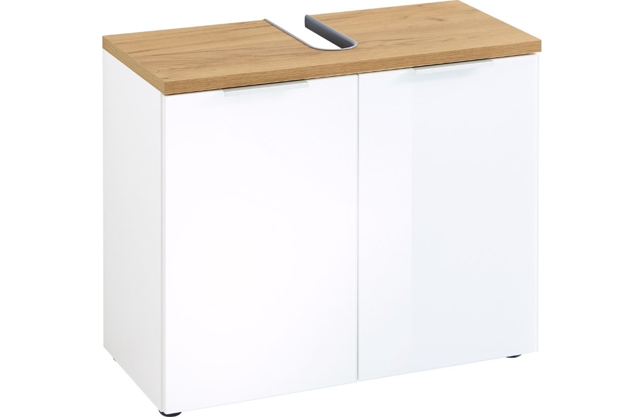 Germania Bílá umyvadlová skříňka Pescara 70 x 34 cm s dubovou deskou