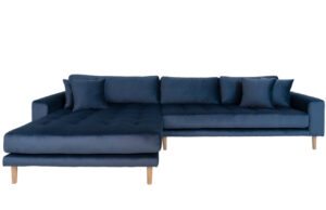 Nordic Living Sametová rohová pohovka Limo 290 cm