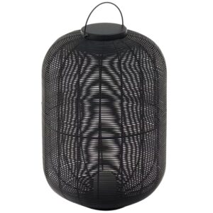 Kave Home Černá zahradní LED lampa z umělého ratanu Saranella 55 cm