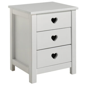 Bílý lakovaný noční stolek Vipack Amori 45 x 40 cm