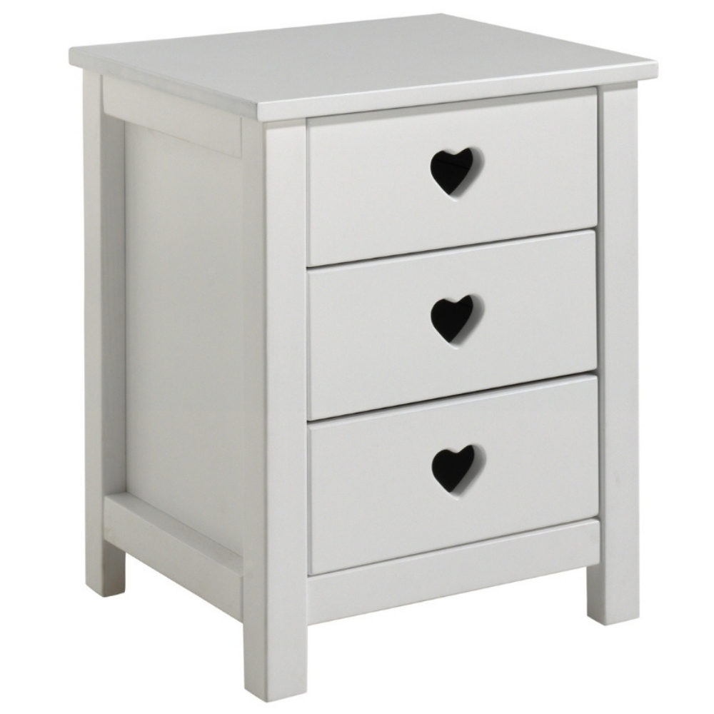 Bílý lakovaný noční stolek Vipack Amori 45 x 40 cm