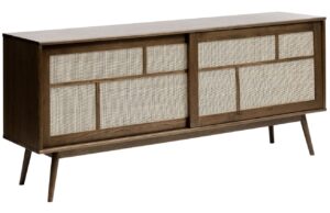 Unique Furniture Tmavě hnědá dubová komoda Barrali 180 x 45 cm