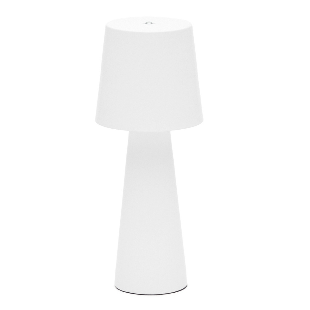 Kave Home Bílá kovová zahradní stolní LED lampa Arenys S