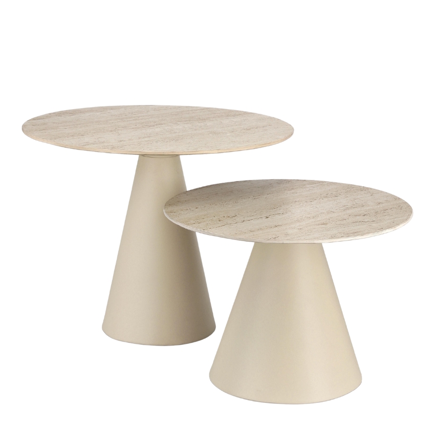 Bizzotto Set keramických konferenčních stolků Hardy 50/60 cm