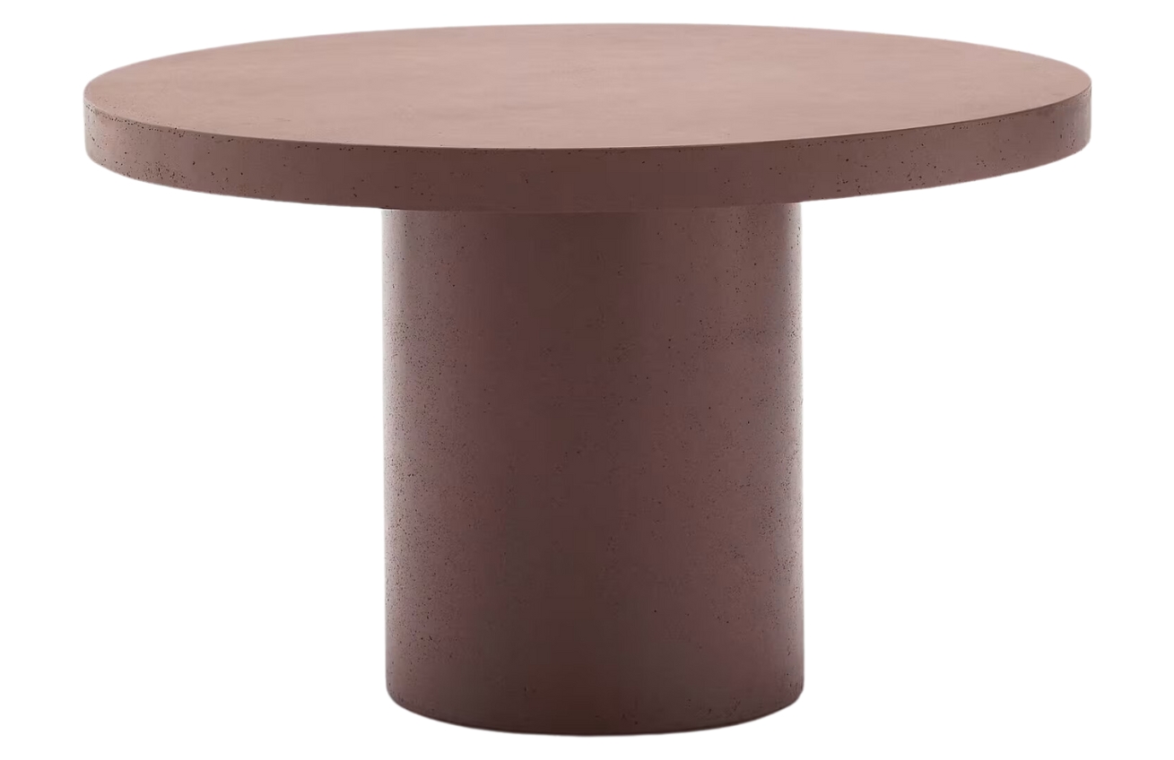 Kave Home Terakotově červený cementový zahradní stůl Aiguablava 120 cm