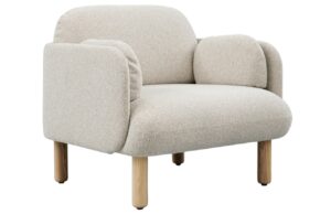 Narbutas Béžovo-bílé bouclé křeslo MYAMI