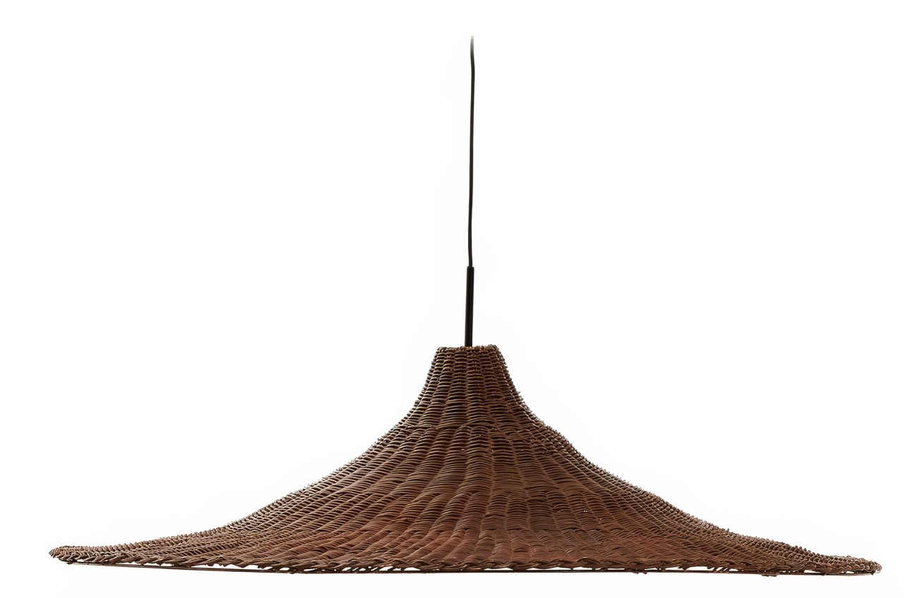 Hnědé ratanové stínidlo Kave Home Bladia  90 cm