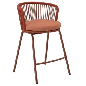 Somcasa Terakotově červená kovová barová židle Pierre 64