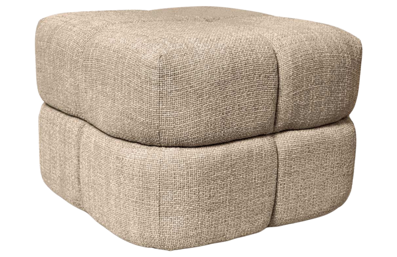 Somcasa Hnědošedý čalouněný taburet  Troy 50 x 50 cm