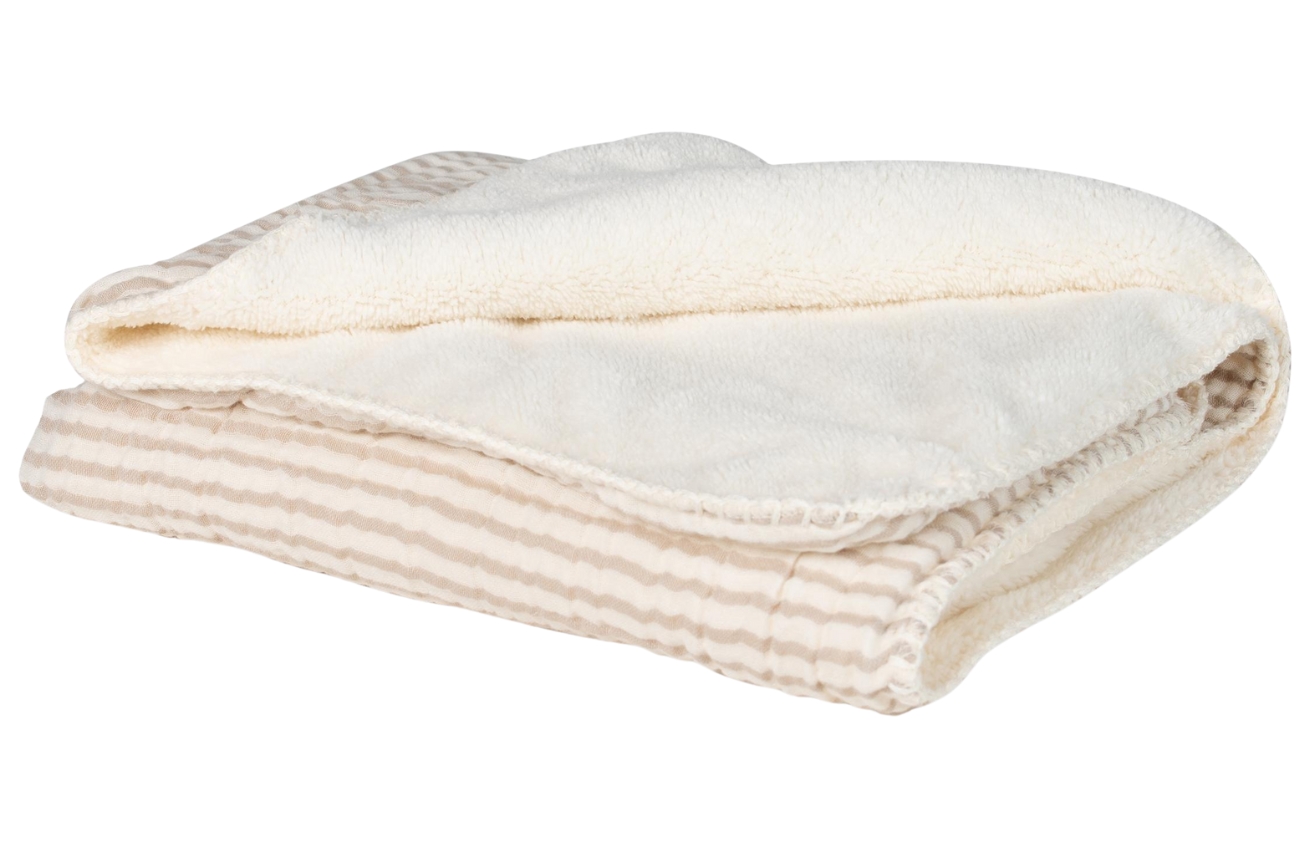 Bílo-béžová dětská deka Quax Natural 80 x 65 cm