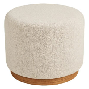 Nordic Living Bílý bouclé taburet Dally 50 cm