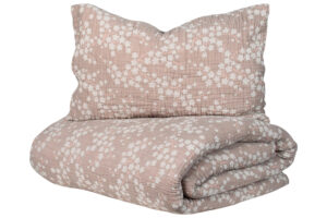 Růžová mušelínová sada povlečení Quax Natural 120 x 190 cm