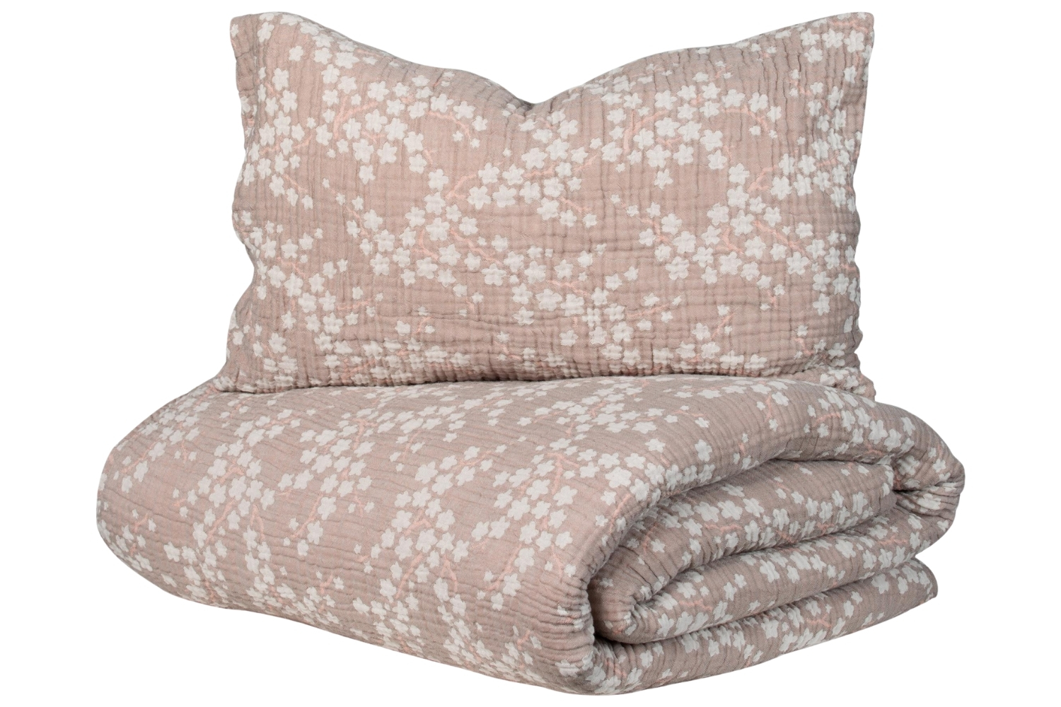 Růžová mušelínová sada povlečení Quax Natural 120 x 190 cm