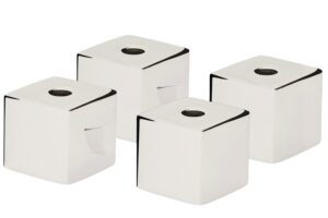 Kave Home Set čtyř lesklých nerezových svícnů Acadia 2 cm