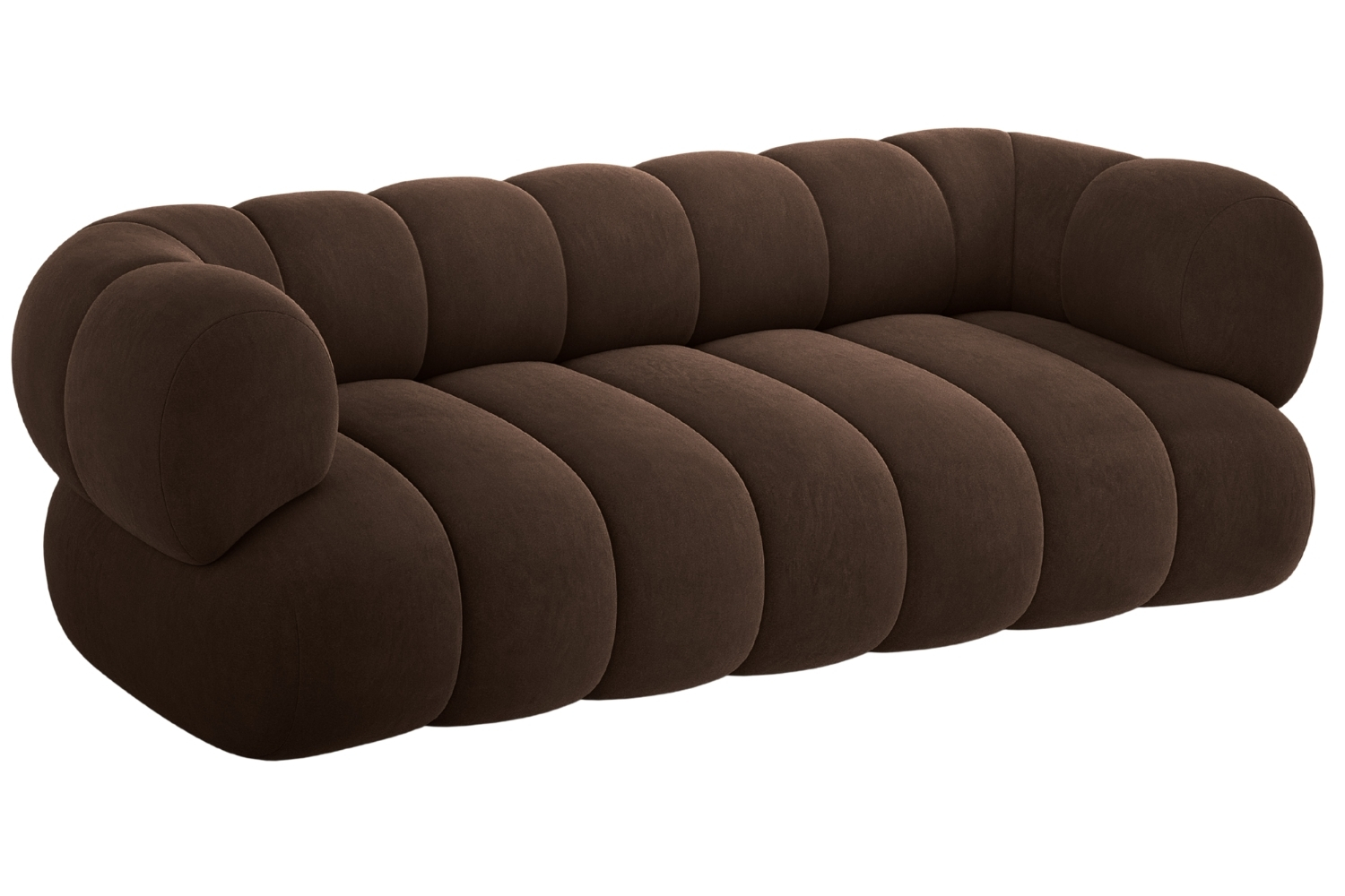 Cosmopolitan Design Hnědá sametová trojmístná pohovka Koge 210 cm