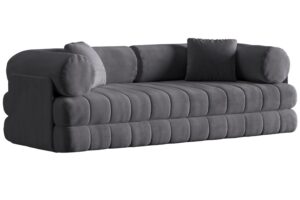 Cosmopolitan Design Tmavě šedá sametová rozkládací pohovka Kemi 206 cm