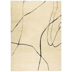 FEST Amsterdam Bílo-černý vlněný koberec Sign 160 x 230 cm