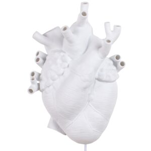 Seletti Bílé porcelánové nástěnné světlo Heart