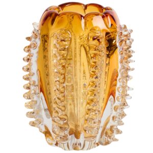 Kave Home Oranžová skleněná váza Nicora 23 cm