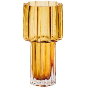 Kave Home Oranžová skleněná váza Cristila 30 cm