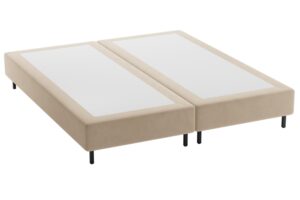 Micadoni Béžová sametová dvoulůžková postel Whale 140 x 200 cm