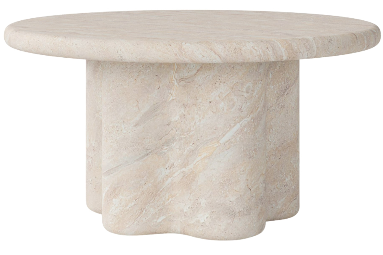Somcasa Konferenční stolek Luigi ⌀ 80 cm s dekorem travertinu
