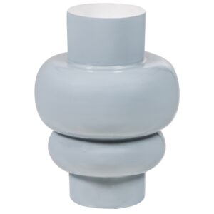 WOOOD Světle šedá kovová váza Auri 27 cm