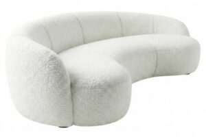 Mesonica Bílá trojmístná pohovka Galet 260 cm