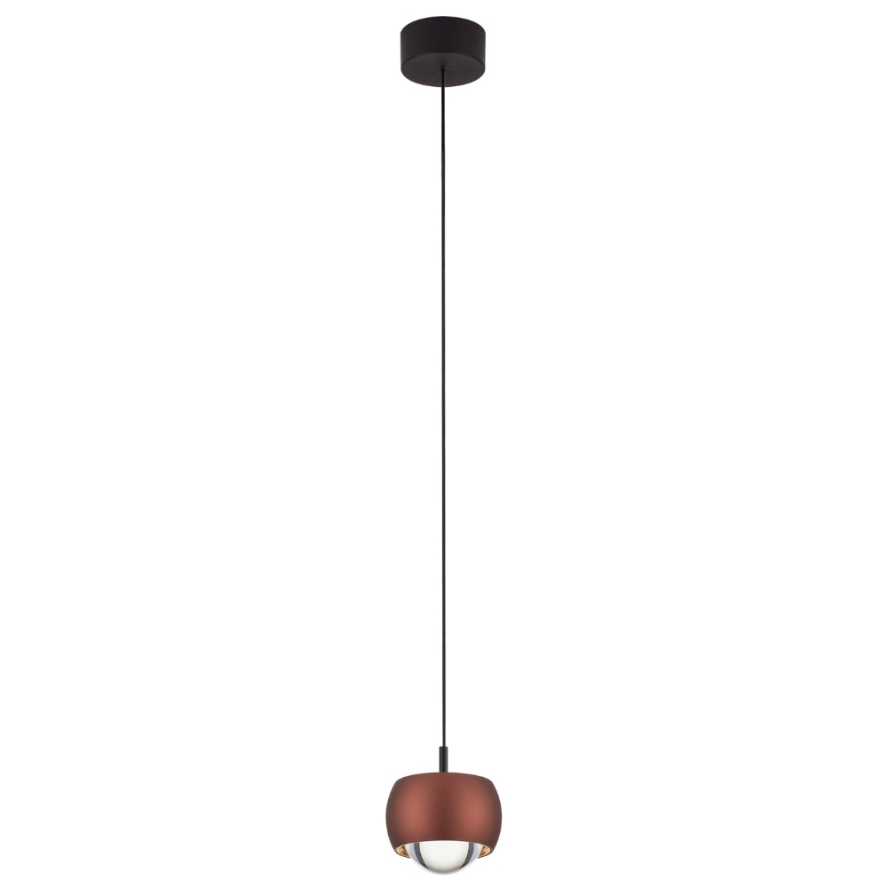 Nova Luce Hnědé závěsné LED světlo Conga 10 cm