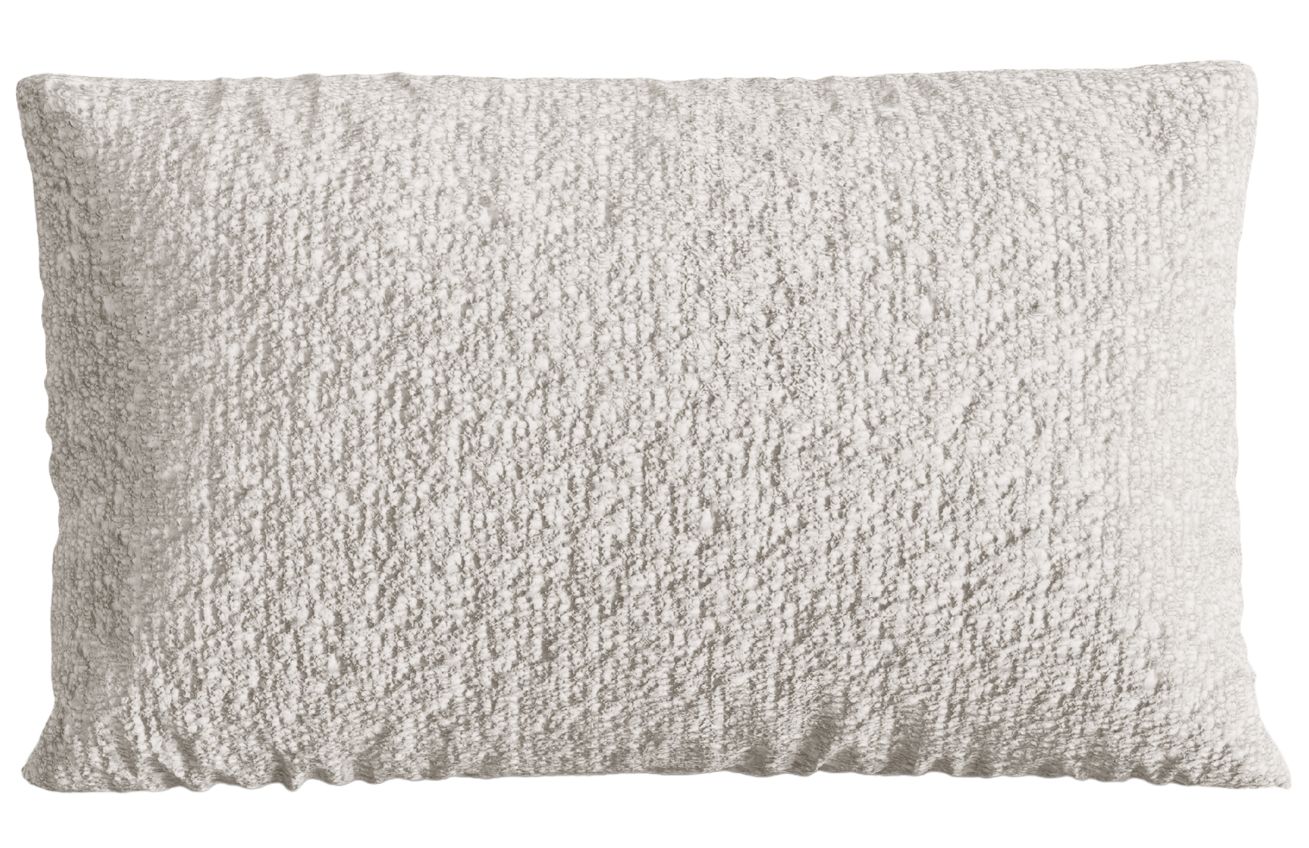 Micadoni Světle šedý bouclé polštář Nuria 60 x 40 cm